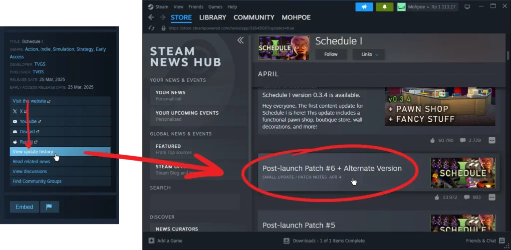 cara downgrade versi game steam
