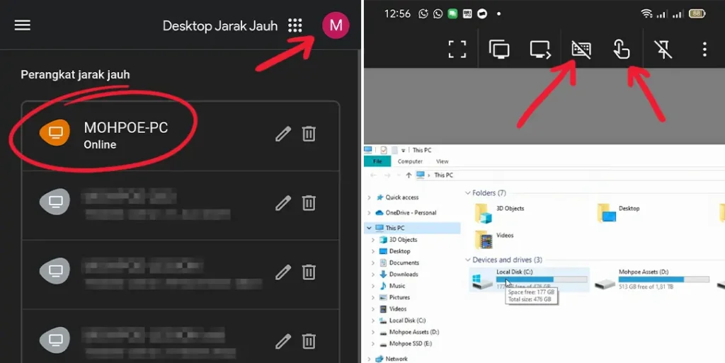 cara mengakses pc dari android