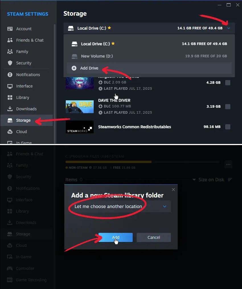 cara memindahkan lokasi game steam