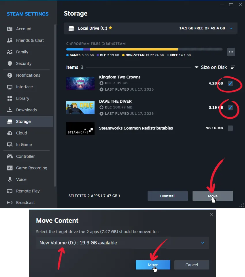 cara memindahkan lokasi game steam