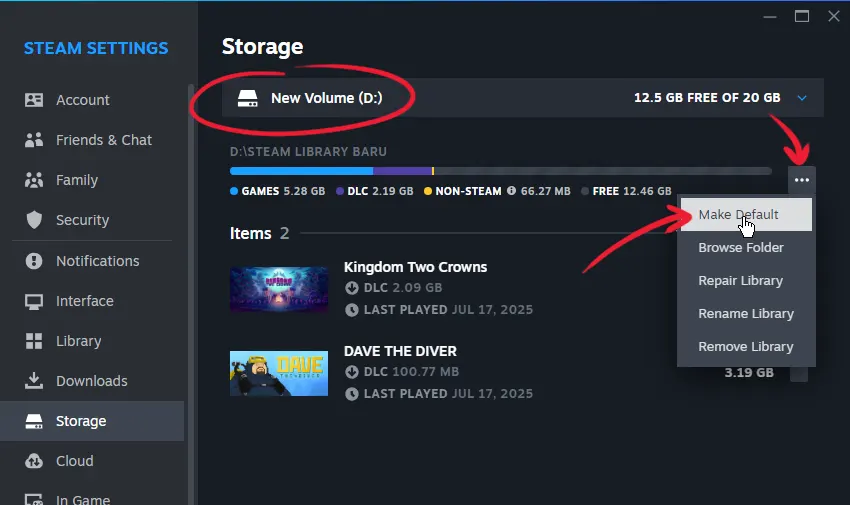 cara memindahkan lokasi game steam