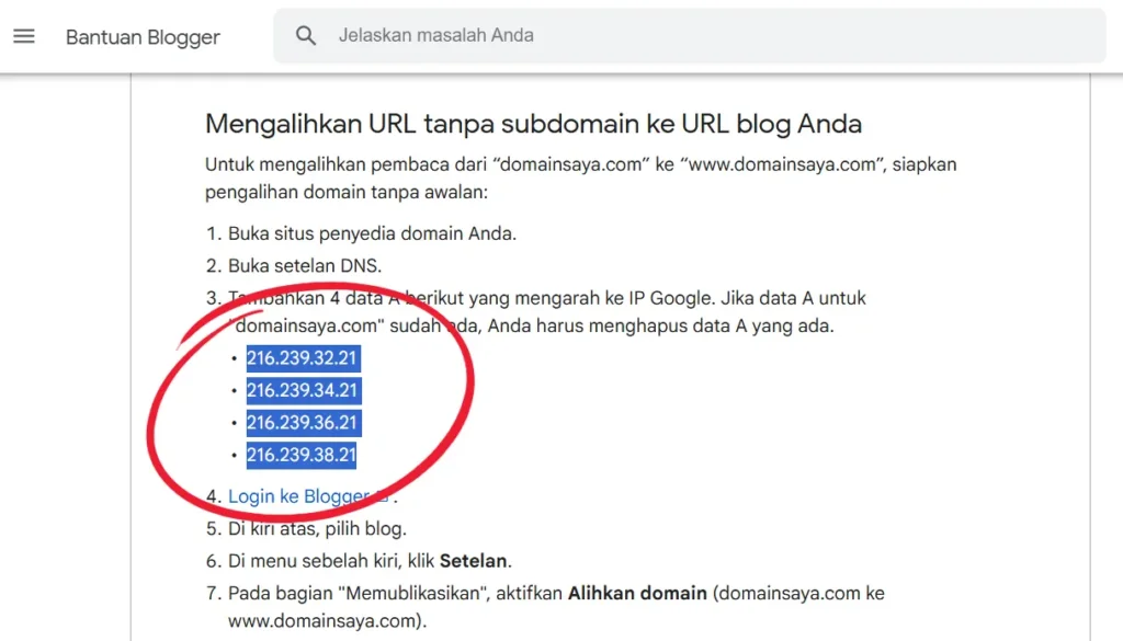 cara menggunakan custom domain di blogger