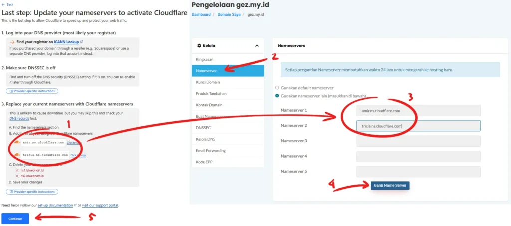 cara menghubungkan domain ke cloudflare