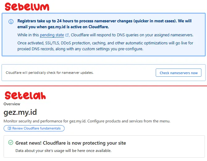 cara menghubungkan domain ke cloudflare